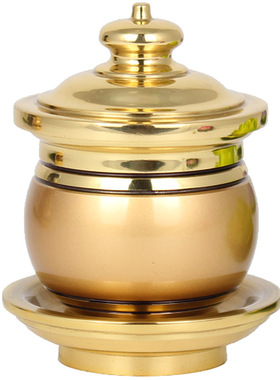 纯铜佛字莲花供水杯供佛杯