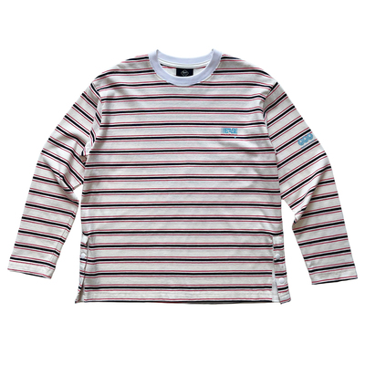 JUSTIN男孩少年感开叉条纹长袖T