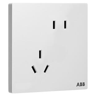 ABB德典10只装插座面板墙插固定正斜五孔家用无框86型官方旗舰店
