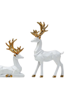 2026马年吉祥鹿树脂客厅摆件