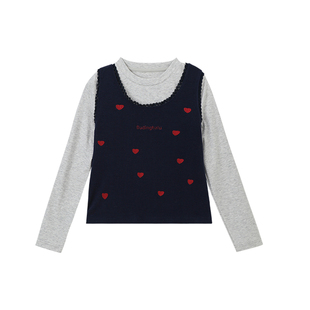 布丁哈鲁春装女童童装洋气上衣2026春季新款儿童甜美百搭套装