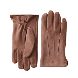 MISSION UV手套男冬季保暖仿鹿皮绒户外骑行防寒加厚可触屏手套男