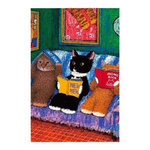 猫的天空之城拼图1000片成人版喵喵读书会可爱猫猫咪治愈拼图玩具