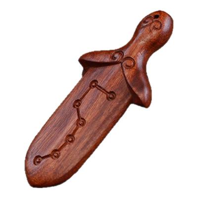 龙虎山发货桃木剑雷击桃枣木紫薇讳小剑七星朱砂挂件吊坠真品木雕