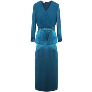 BBLLUUEE粉蓝衣橱东方礼服感诗艺两件套女2023年秋装新款醋酸套装