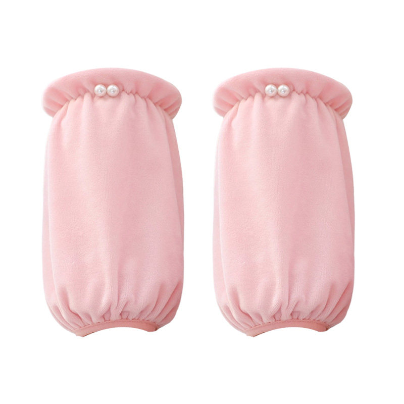 秋冬新款珍珠袖套女成人学生短款可爱套袖上班护袖羽绒服防脏袖头