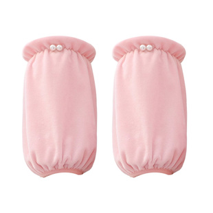 秋冬新款珍珠袖套女成人学生短款可爱套袖上班护袖羽绒服防脏袖头