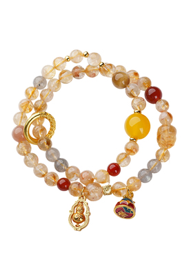 【杭州灵隐官方】黄塔晶招财手链