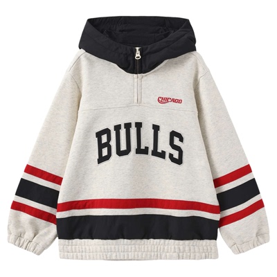 nbakids童装冬季新款男女童连帽加绒撞色卫衣儿童卫裤K244TH003P