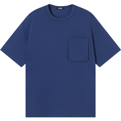 lezora桑蚕丝珠地棉口袋短袖T恤