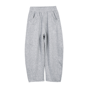 男童加绒卫裤2026新款秋冬款休闲阔腿裤中大童直筒青少年男孩裤子