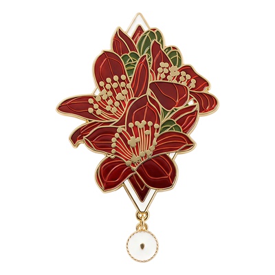 wtr广州木棉花金属冰箱贴琉璃磁铁红棉纪念手信