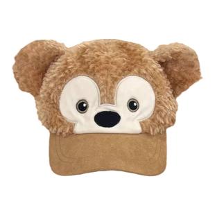 达菲毛绒平替Duffy棒球帽子女秋冬季显脸小鸭舌帽可爱小熊耳朵帽