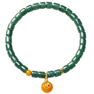 宫里上新翡翠手串女款直切蓝水天然玉石手链新中式生日礼物送妈妈