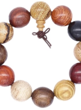 多宝串小叶紫檀貔貅男士佛珠手链