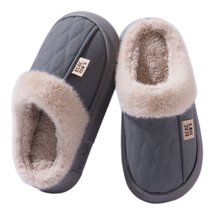 防水棉拖鞋男款2025新款冬季家居室内外穿防滑加绒加厚保暖棉拖