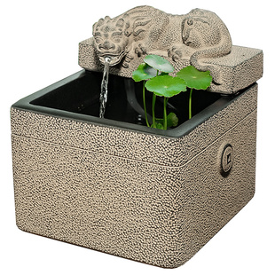 貔貅招财流水摆件茶室氛围布置室内玄关吸水兽吐水循环水系景观