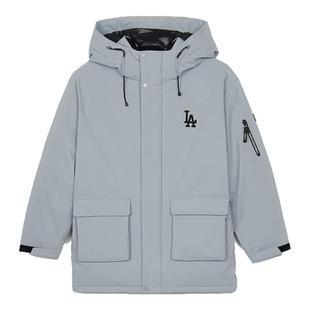 MLB官方 男女情侣时尚运动中长款保暖连帽羽绒服24冬季新品DJB14