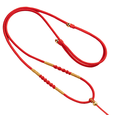 玉坠平安扣吊坠挂绳挂脖男女黑色手工编织绳和田玉翡翠黄金项链绳