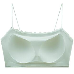 内衣小吊带背心女带胸垫文胸一体抹胸内搭冰丝防走光遮胸美背裹胸