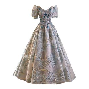 2025新款轻奢小众生日宴会晚礼服声乐舞台独唱主持人演出服蓬蓬裙