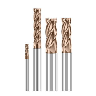 硬质合金钨钢涂层铣刀加硬60度2刃4刃平底立铣刀加长CNC数控刀具