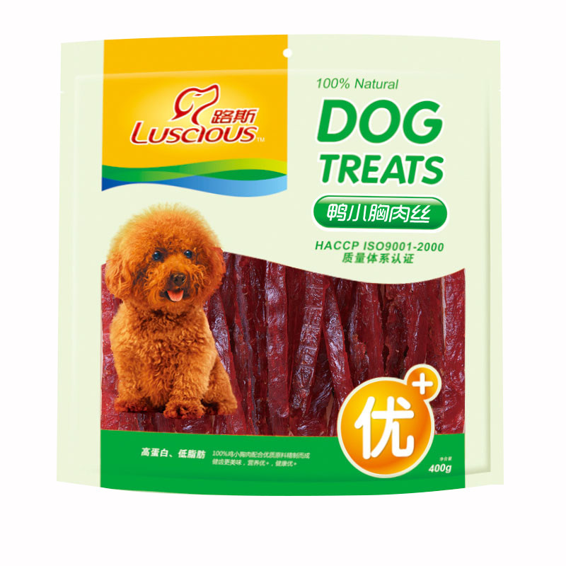 路斯狗零食鸡肉干大中小型成幼犬磨牙棒洁齿硬丝小狗训练奖励400g