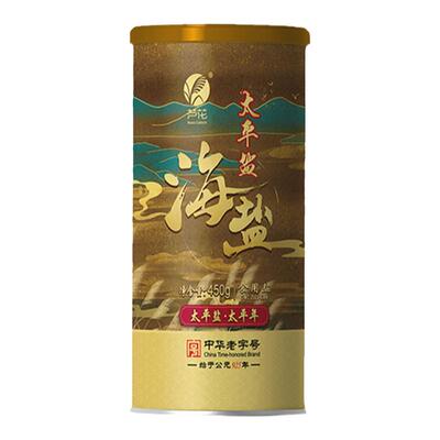 芦花海盐食用盐450g罐装精制调味