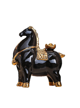 陶瓷马上有钱招财摆件开业礼物