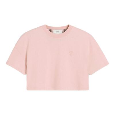 Ami Paris女士缝线ADC截短T恤 立体爱心棉质上衣