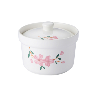 家用商用樱花炖盅配勺耐高温陶瓷