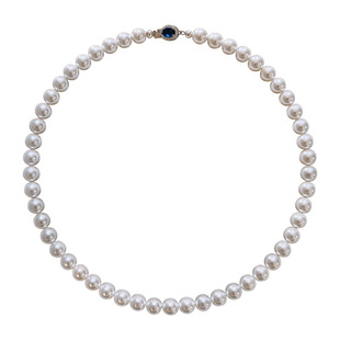 倪妮同款澳白珍珠项链女款2025新款温莎蓝宝石正圆强光锁骨链颈链