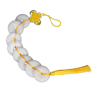 天然八白玉挂件平安扣门对门大门平安串挂饰压定惊厕所污秽卧室