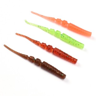 路亚微物多节针尾小根钓软饵红眼翘嘴鲈鱼罗非太阳鱼软虫响直尾蛆