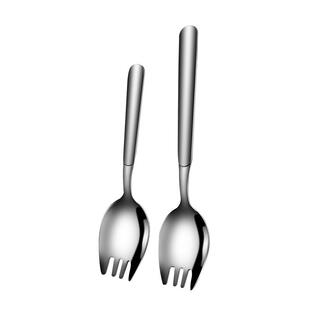 叉勺子一体316不锈钢叉子勺子二合一两用儿童意面叉沙拉勺沙律叉