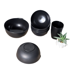 黑色可降解一次性塑料碗加厚麦秸秆饭碗汤碗