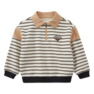 歌瑞家童装男童POLO卫衣冬装男大童加绒长袖上衣保暖洋气