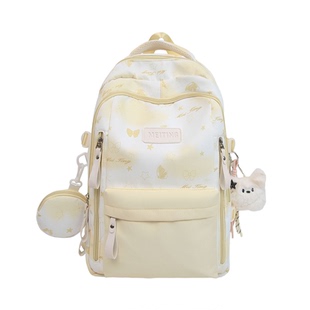 书包初中女生蓝色ins风高中生高颜值大容量双肩包小清新校园背包