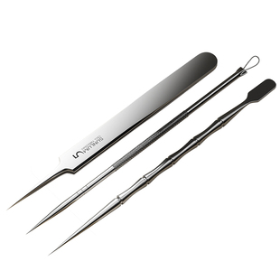 双头竹节粉刺针黑头铲超细套装挤痘痘清理工具美容院专用刮棒去挤