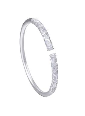 香港正生足银999韩版冷淡风小众设计纯银镯子金箍棒情侣手镯饰品