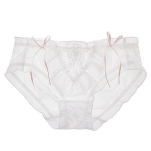 一野春樱~柔软透气短裤刺绣网纱蝴蝶结丝带甜美性感纯欲内裤女生