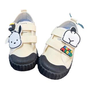 男童鞋子2026新款春秋男孩帆布鞋儿童饼干鞋男款幼儿园室内鞋轻便