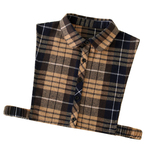 春秋冬新款磨毛格子假领子女士多功能百搭假领衬衣领装饰衬衫领子