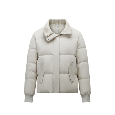 安踏短款羽绒服女子保暖翻领茄克