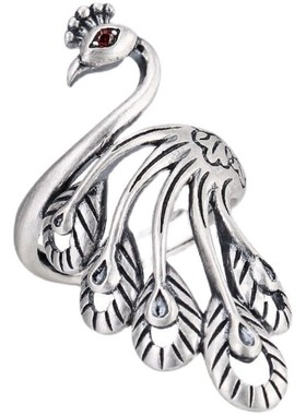 孔雀凤凰调节气质宫廷戒指