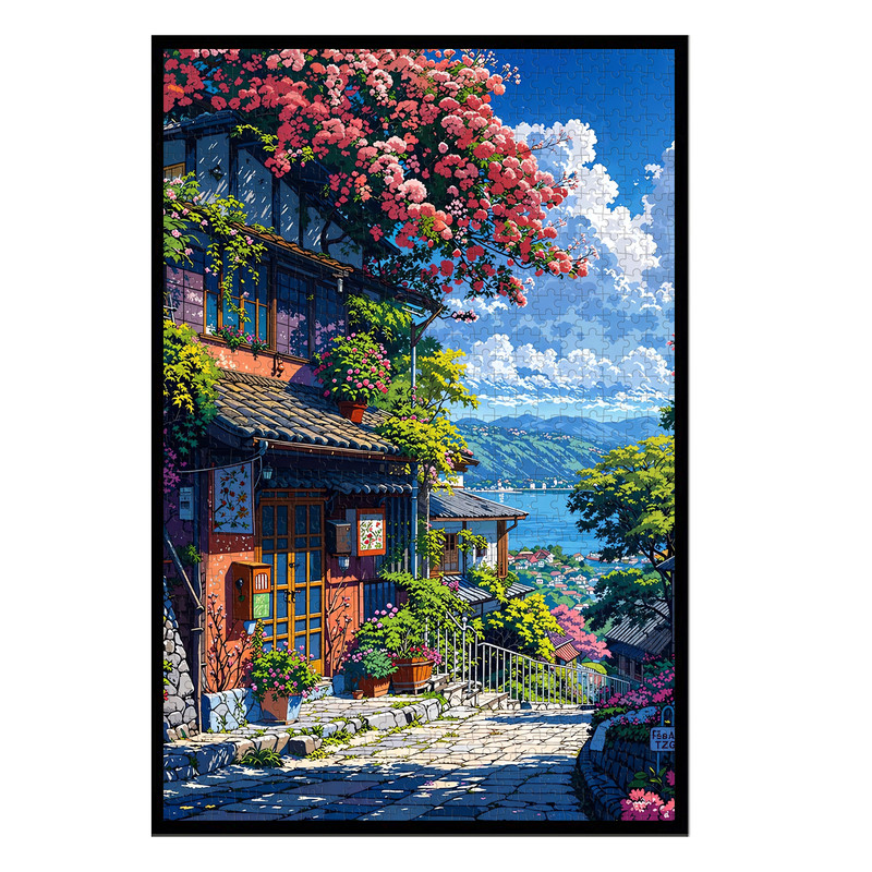 宫崎骏的春天拼图1000/500/300片风景插画益智减压装饰品可挂墙