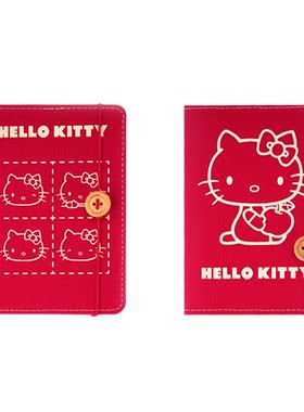 正版悦木凯蒂猫限定款A6布艺精装本hellokitty空白手账记事本新年