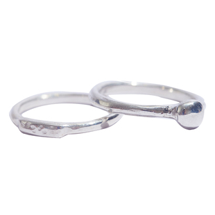 PetitQuatre手工制高级感素圈豆豆纯银戒指小众轻奢男女百搭款