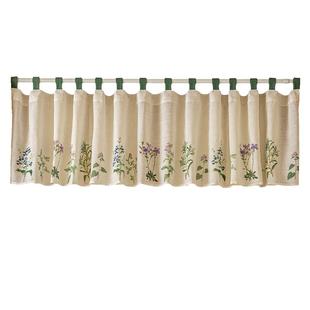 美式田园布艺短门帘印花半帘穿杆防尘帘柜门帘小窗帘风水帘短帘子