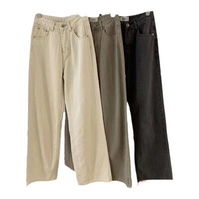 窄版阔腿牛仔裤女百搭显瘦直筒裤